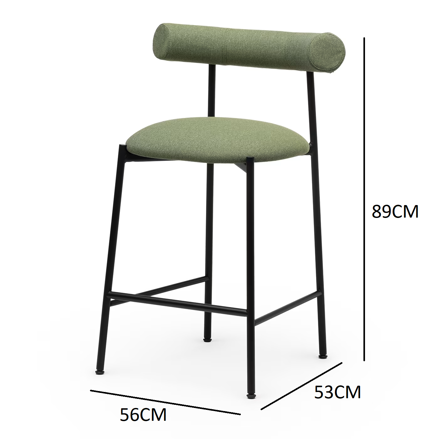 Pampa low green and black stool