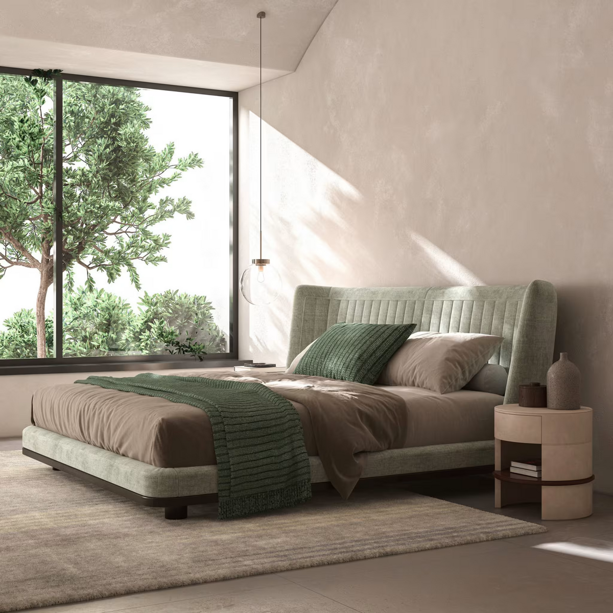 All in leather bed