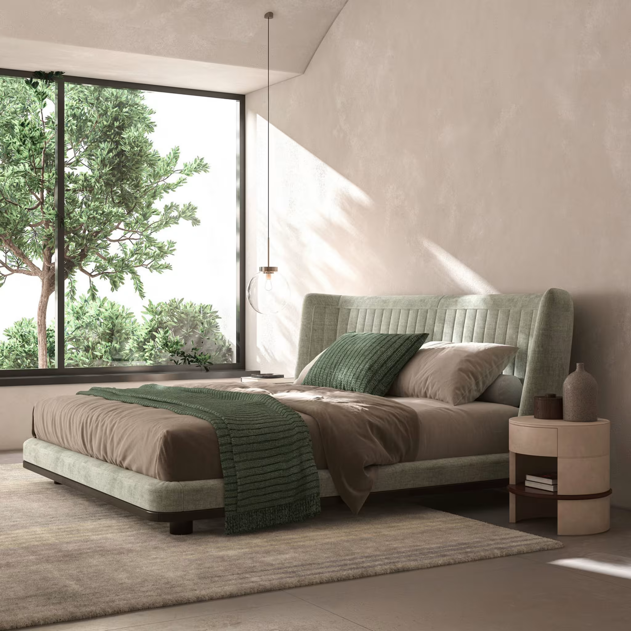 All in leather bed