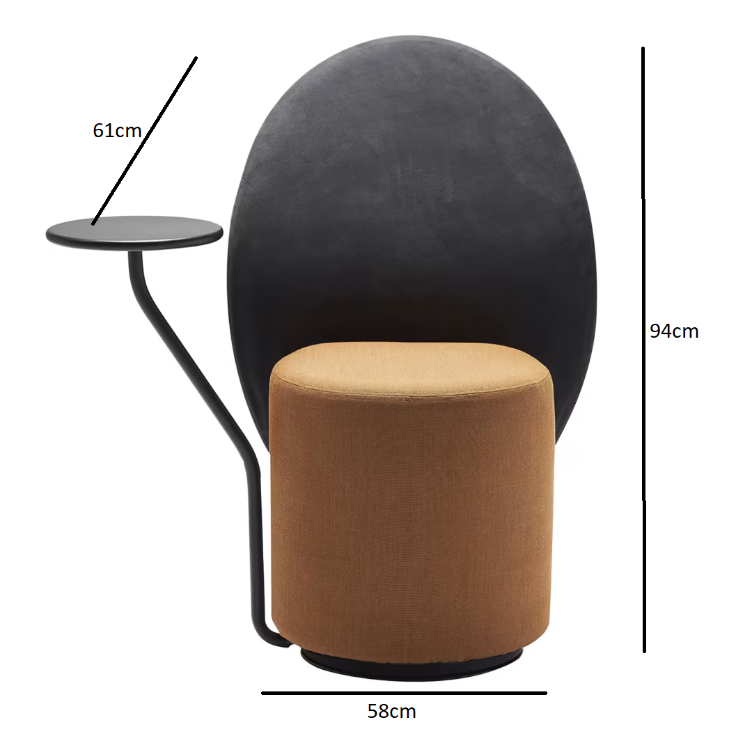 Loomi black and mustard chair with top