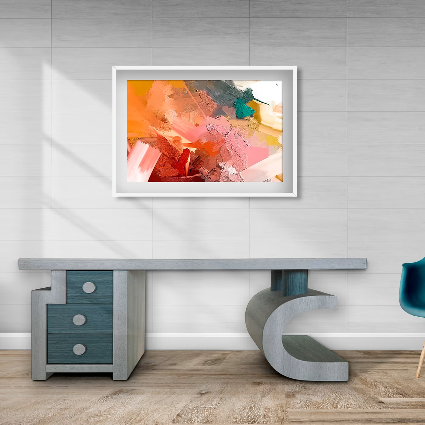 Scriba azure and gray desk