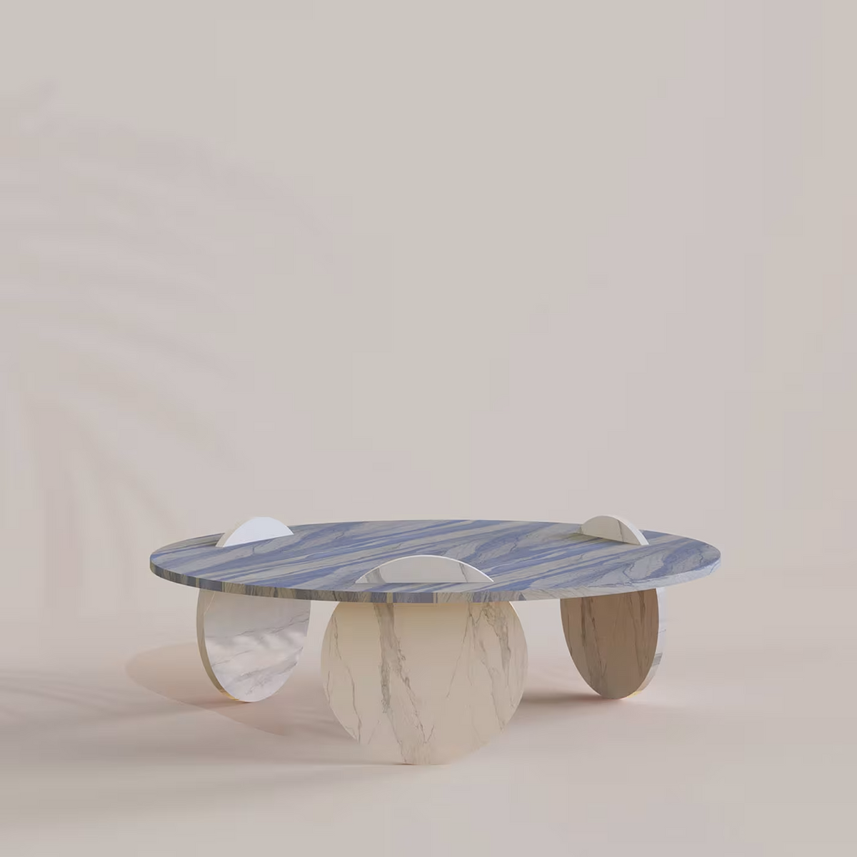 Circus blue and white marble coffee table