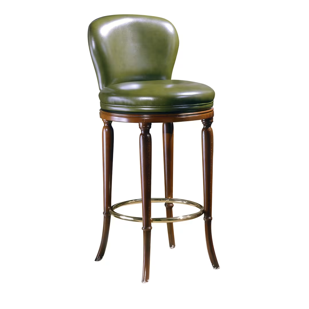 Green leather bar stool