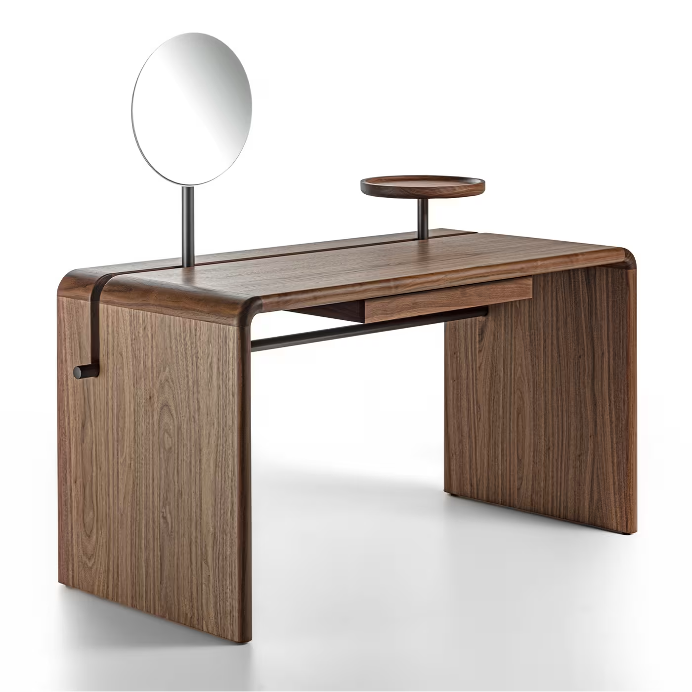 Butter canaletto vanity desk with mirror