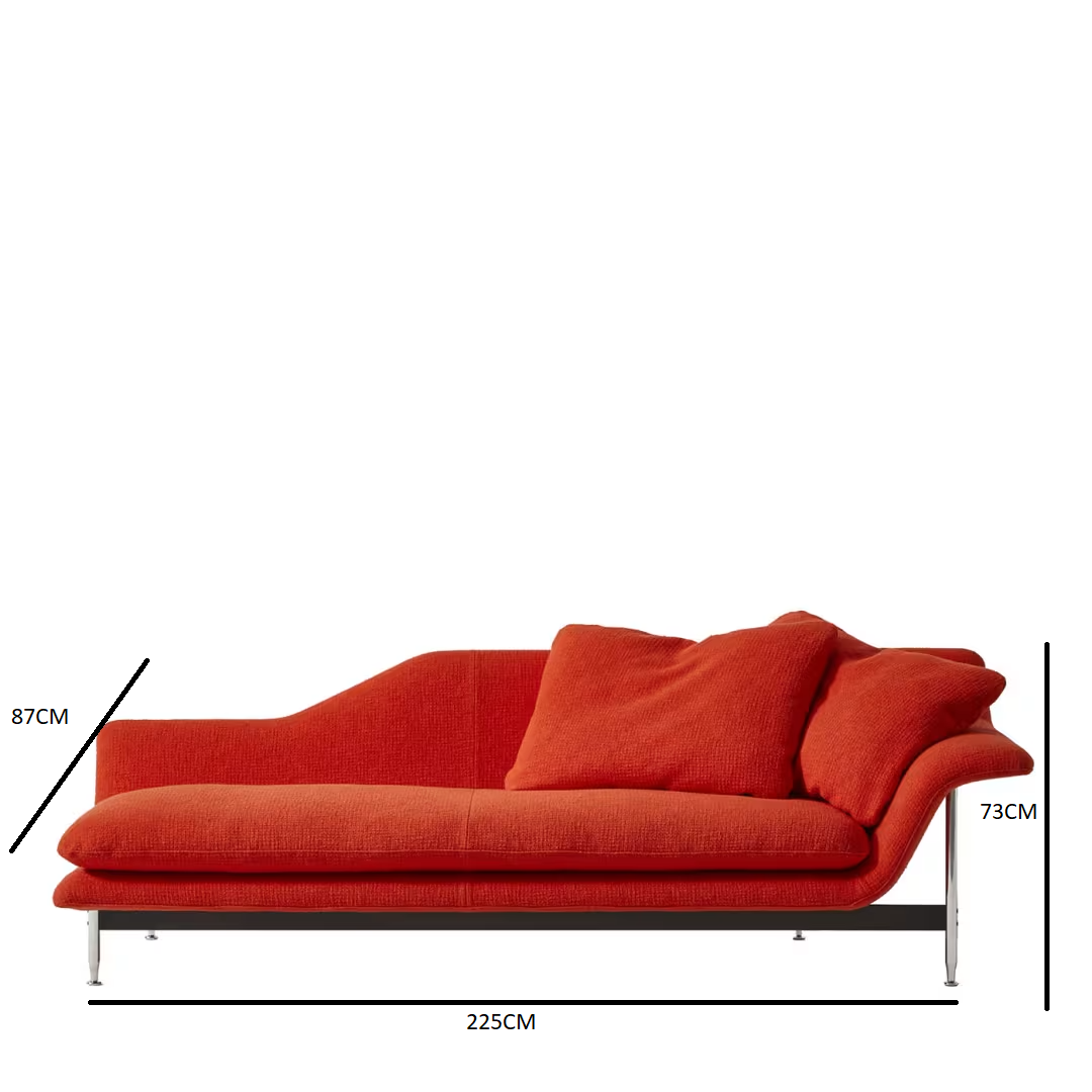 Esosoft right sided orange chaise longue