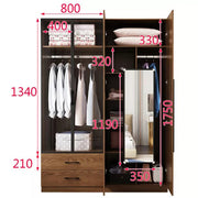 Wooden wardrobe with glass door