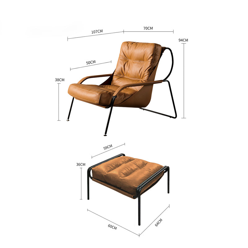 Leather And Metal Armchair