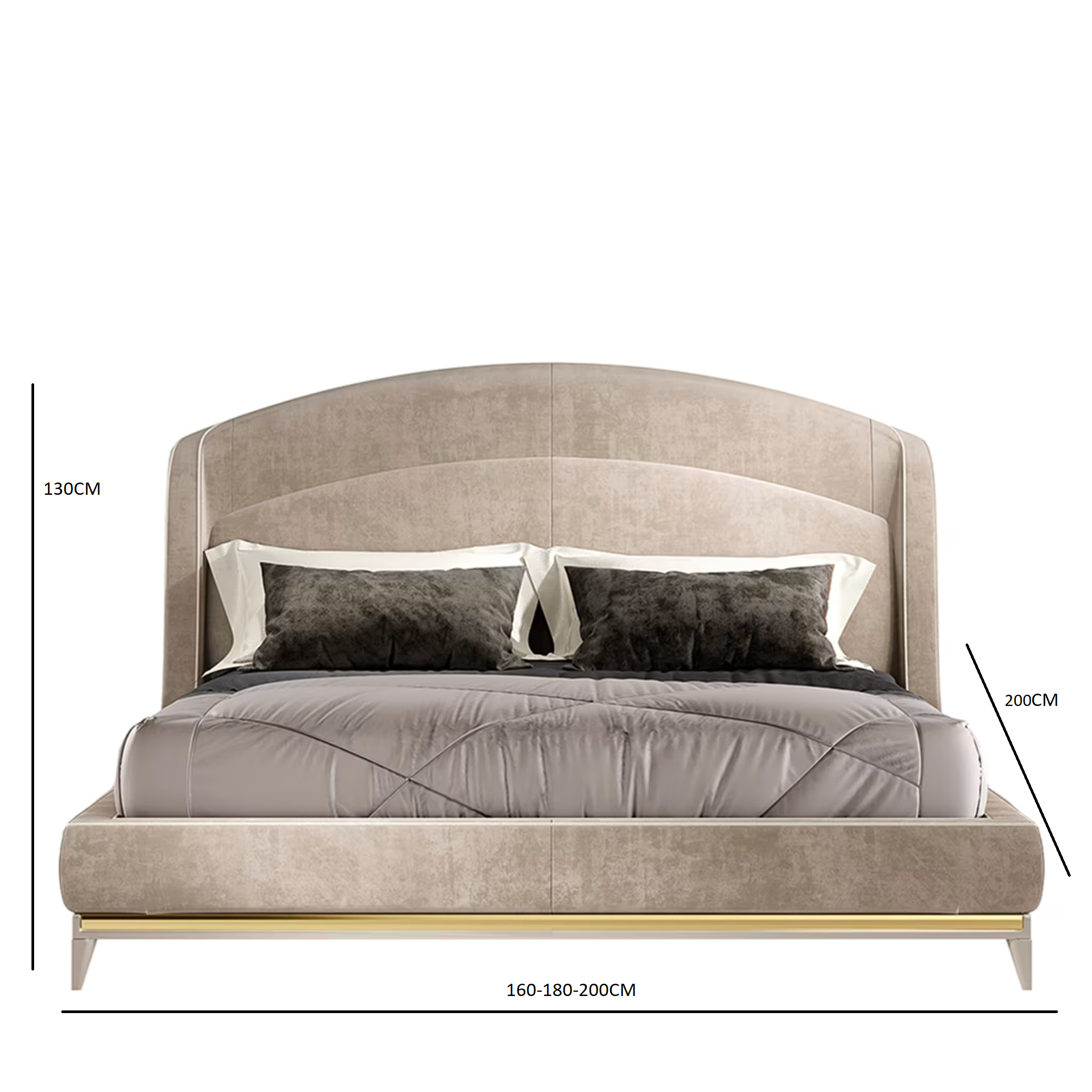 سرير بتصميم مبطن فاخر 