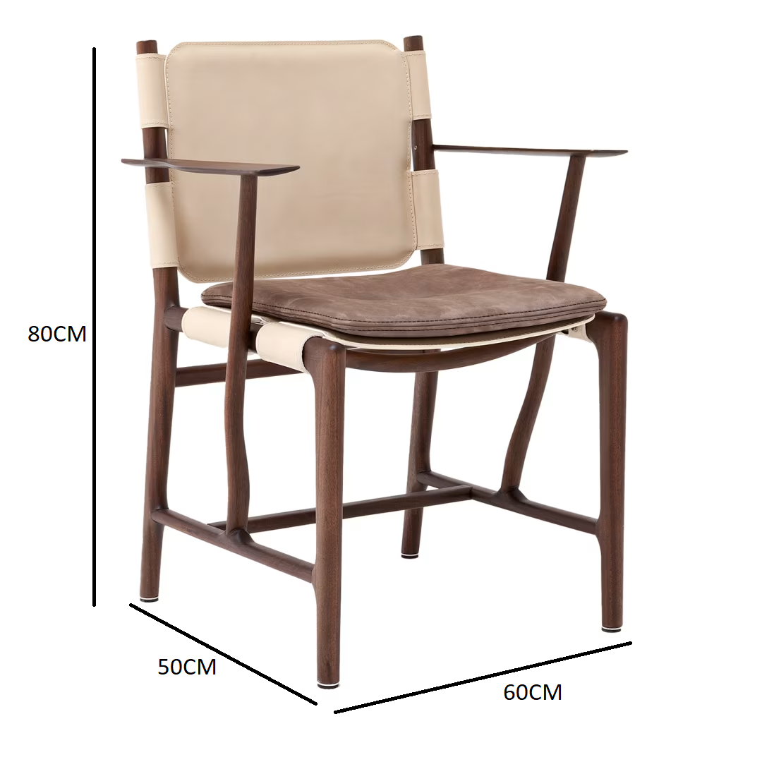 Levante beige chair with armrests